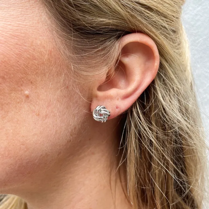 Sterling Silver Love Knot 11mm Stud Earrings Croghans Earrings