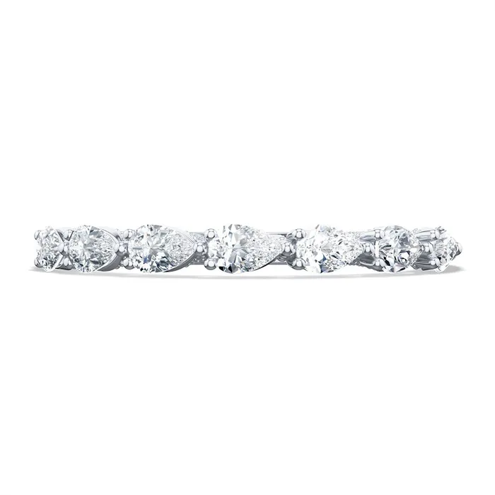 Tacori 18K White Gold HalfWay Around Pear Diamond Band Tacori Rings
