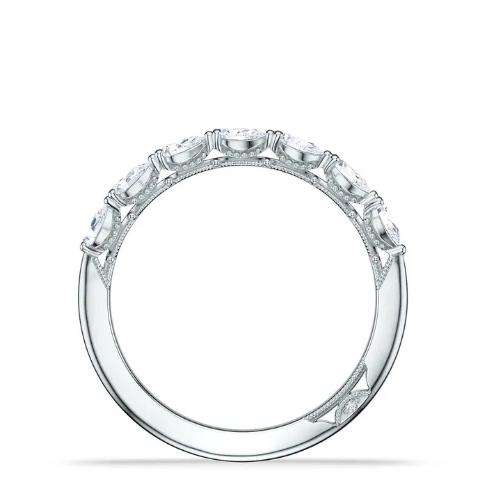 Tacori 18K White Gold HalfWay Around Pear Diamond Band Tacori Rings