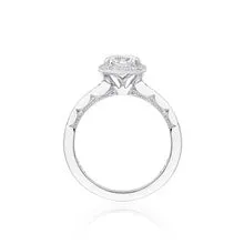 Tacori Earrings Tacori 14K White Gold Coastal Crescent SemiMount Profile Shank Diamonds Cushion Halo Tacori Earrings Tacori 14K White Gold Coastal Crescent SemiMount Profile Shank Diamonds Cushion Halo