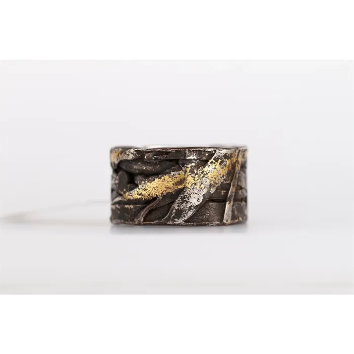 Todd Reed Silver 22K Yellow Gold with Patina Organic Band Todd Reed Rings Todd Reed Silver 22K Yellow Gold with Patina Organic Band Todd Reed Rings