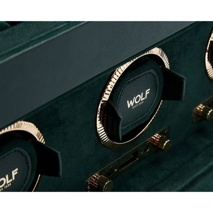 Watches Wolf Designs Wolf British Racing Triple Watch Winder with Storage Green