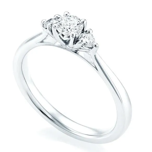 130 Ct Round Cut 3 Stone Natural Earth Mined Diamond Engagement Ring GB Rings 130 Ct Round Cut 3 Stone Natural Earth Mined Diamond Engagement Ring GB Rings