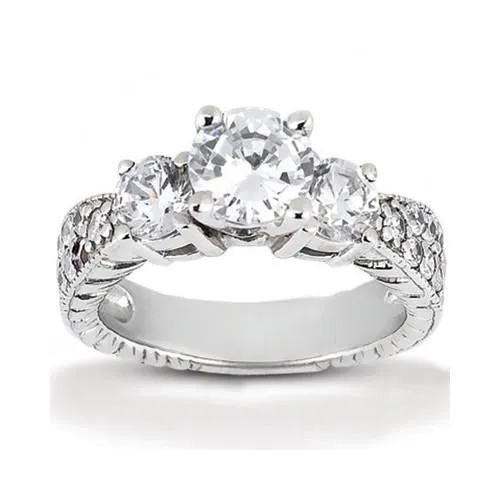 201 Carats Natural Earth Mined Diamonds Antique Style Engagement 3 Stone Ring Gold New GB Rings 201 Carats Natural Earth Mined Diamonds Antique Style Engagement 3 Stone Ring Gold New GB Rings