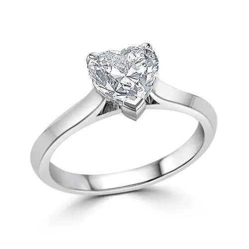 225 Ct Solitaire Heart Shape Natural Earth Mined Diamond Anniversary Ring White Gold GB Rings 225 Ct Solitaire Heart Shape Natural Earth Mined Diamond Anniversary Ring White Gold GB Rings