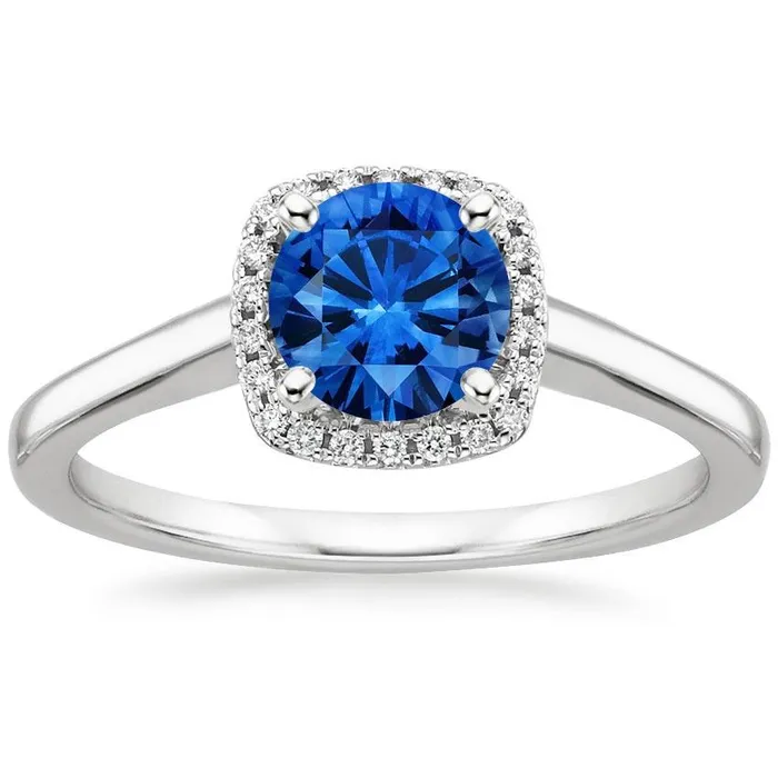 270 Carats Halo Ceylon Sapphire Natural Earth Mined Diamonds Ring White Gold 14K GB Rings 270 Carats Halo Ceylon Sapphire Natural Earth Mined Diamonds Ring White Gold 14K GB Rings