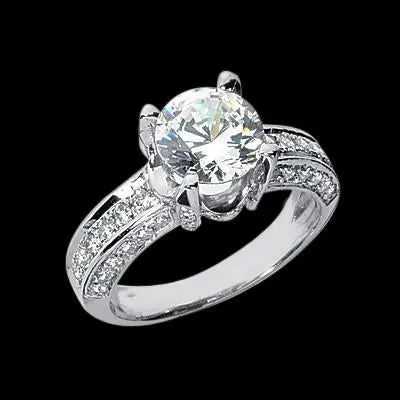 301 Carat Round Natural Earth Mined Diamond Ring With Accents Solid White Gold 14K GB Rings 301 Carat Round Natural Earth Mined Diamond Ring With Accents Solid White Gold 14K GB Rings