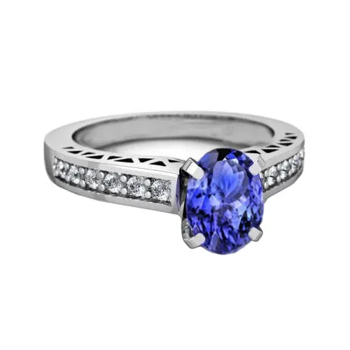 325 Carats Tanzanite And Natural Earth Mined Diamond Engagement Ring 14K White Gold GB Rings 325 Carats Tanzanite And Natural Earth Mined Diamond Engagement Ring 14K White Gold GB Rings