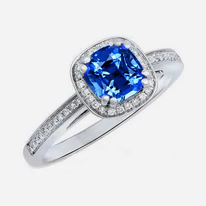 335 Carats Ceylon Blue Sapphire And Round Natural Earth Mined Diamonds Engagement Ring GB Rings 335 Carats Ceylon Blue Sapphire And Round Natural Earth Mined Diamonds Engagement Ring GB Rings