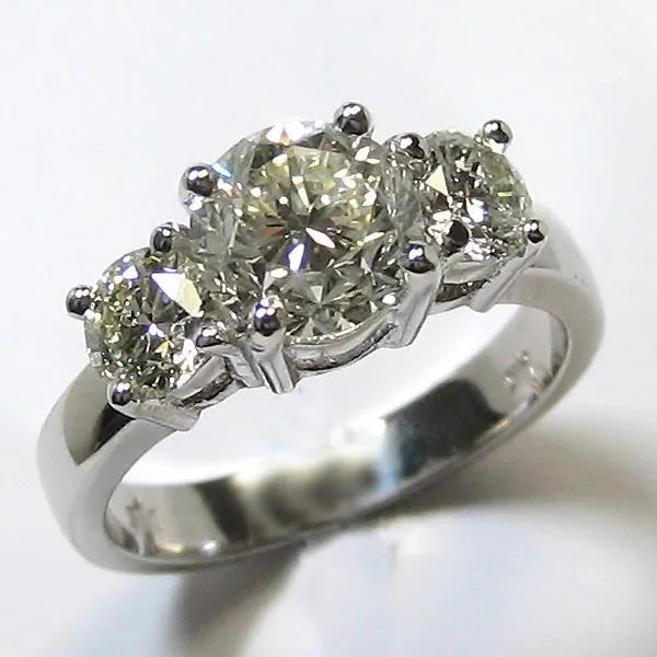 3 Stone Big Round Natural Earth Mined Diamond Ring Fine Jewelry 5 Carats 14K White Gold GB Rings 3 Stone Big Round Natural Earth Mined Diamond Ring Fine Jewelry 5 Carats 14K White Gold GB Rings