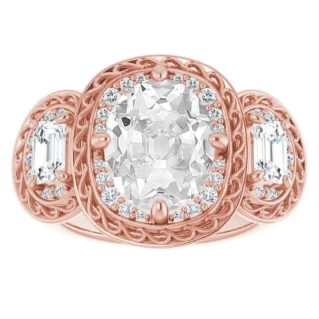 3 Stone Style Halo Oval Old Miner Big Lab Grown Diamond Ring Prong Set 15 Carats HarryChadEntcom Rings 3 Stone Style Halo Oval Old Miner Big Lab Grown Diamond Ring Prong Set 15 Carats HarryChadEntcom Rings