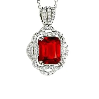 480 Carats Red Ruby With Natural Earth Mined Diamonds Pendant Necklace White Gold 14K GB Necklaces 480 Carats Red Ruby With Natural Earth Mined Diamonds Pendant Necklace White Gold 14K GB Necklaces