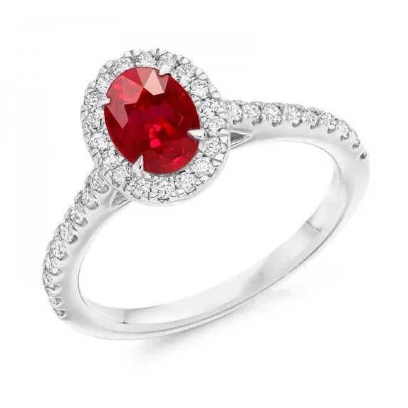 735 Carats Oval Ruby With Round Natural Earth Mined Diamonds Ring White Gold 14K GB Rings 735 Carats Oval Ruby With Round Natural Earth Mined Diamonds Ring White Gold 14K GB Rings
