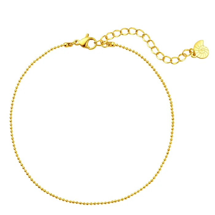 Bead Chain Anklet Gold Hey Happiness PreStyled Sets