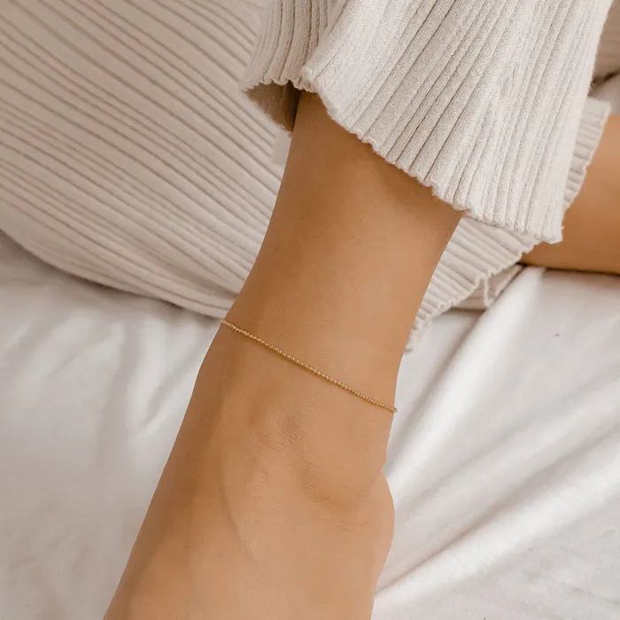 Bead Chain Anklet Gold Hey Happiness PreStyled Sets Bead Chain Anklet Gold Hey Happiness PreStyled Sets