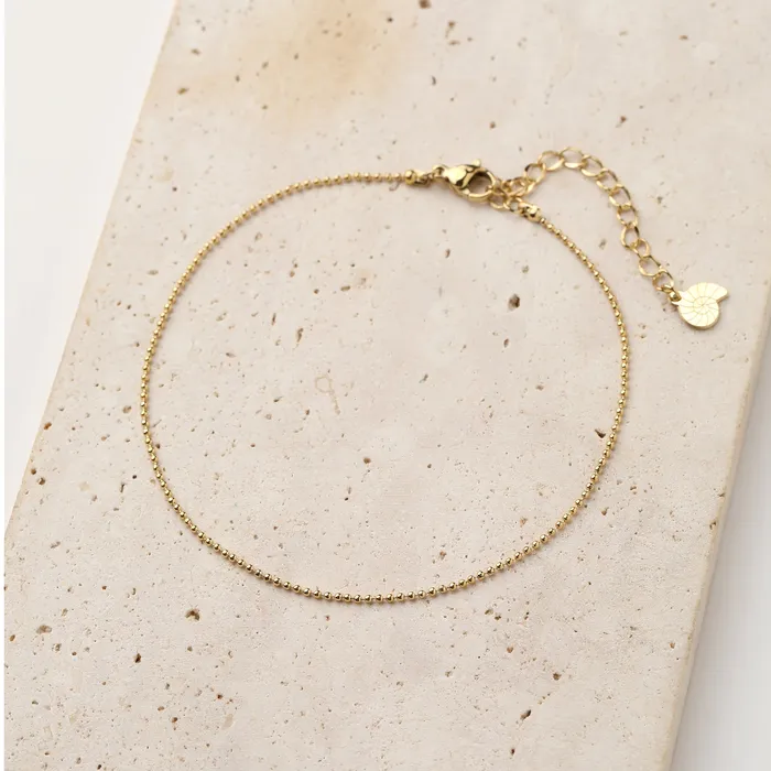 Bead Chain Anklet Gold Hey Happiness PreStyled Sets Bead Chain Anklet Gold Hey Happiness PreStyled Sets