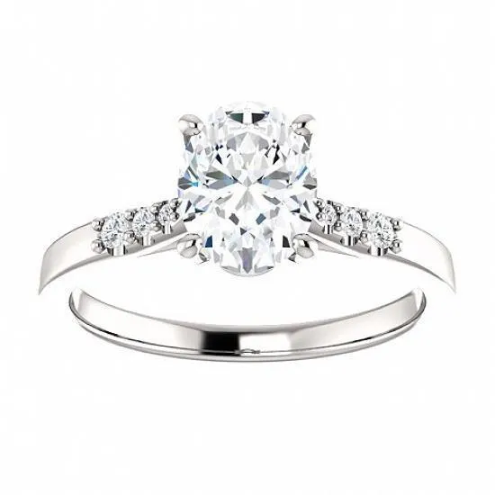 Beautiful Oval Cut With Accents Natural Earth Mined Diamond Ring 120 Carats White Gold GB Rings Beautiful Oval Cut With Accents Natural Earth Mined Diamond Ring 120 Carats White Gold GB Rings