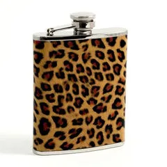 Bey Berk 6 Oz Stainless Steel Leopard Pattern Flask Bey Berk Bracelets