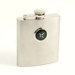Bey Berk 8 Oz Stainless Steel Compass Flask Bey Berk Bracelets