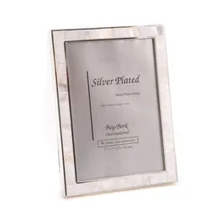Bey Berk Necklaces Silver Plated With Mother Of Pearl 5X7 Picture Frame