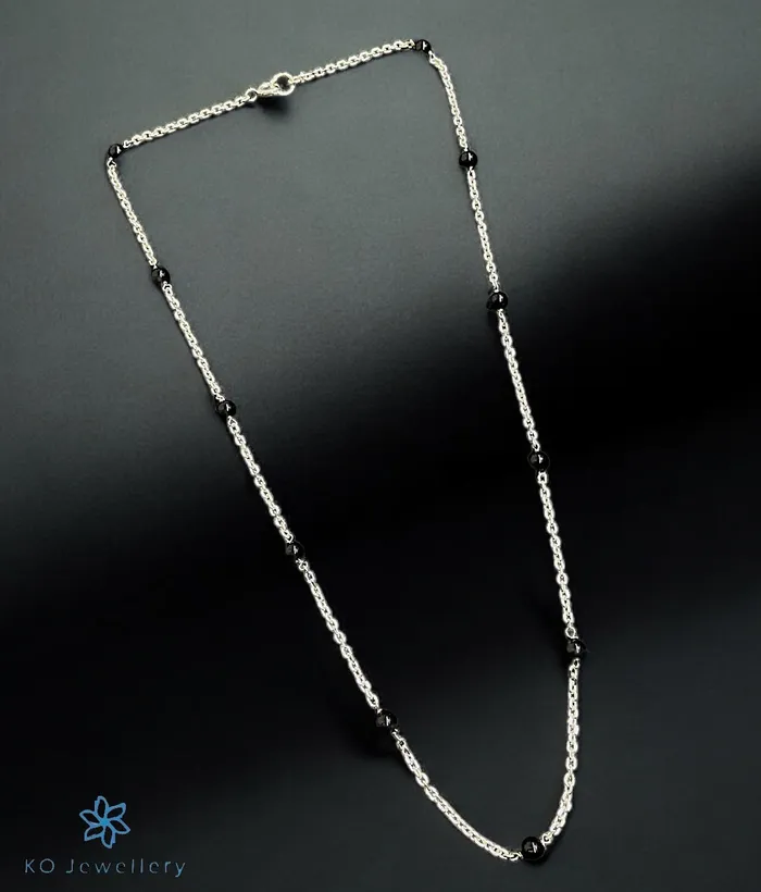 Bharati Necklaces The Zyama Silver Mangalsutra Necklace Black
