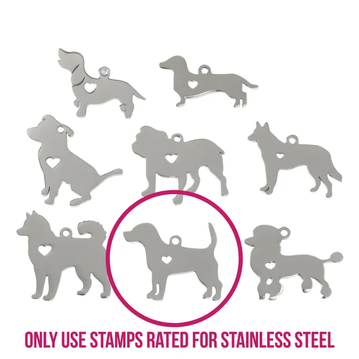 Bracelets ES Stainless Steel Labrador Dog with Heart Cutout and Top Loop 27mm 106 x 24mm 94 14 Gauge Bracelets ES Stainless Steel Labrador Dog with Heart Cutout and Top Loop 27mm 106 x 24mm 94 14 Gauge