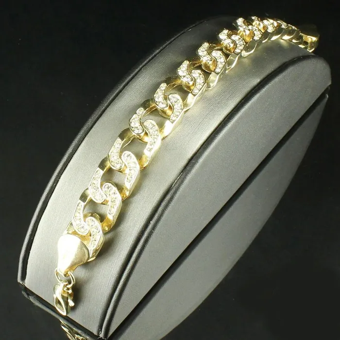 Bracelets GB Round Cut 350 Carats Natural Earth Mined Diamond Mens Bracelet Solid Yellow Gold 14K Bracelets GB Round Cut 350 Carats Natural Earth Mined Diamond Mens Bracelet Solid Yellow Gold 14K