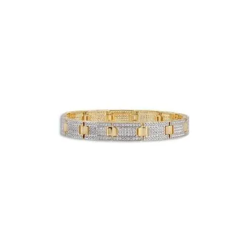 Bracelets GB Sparkling Brilliant Cut 1050 Carats Genuine Natural Earth Mined Diamonds Mens Bracelet Yg 14K