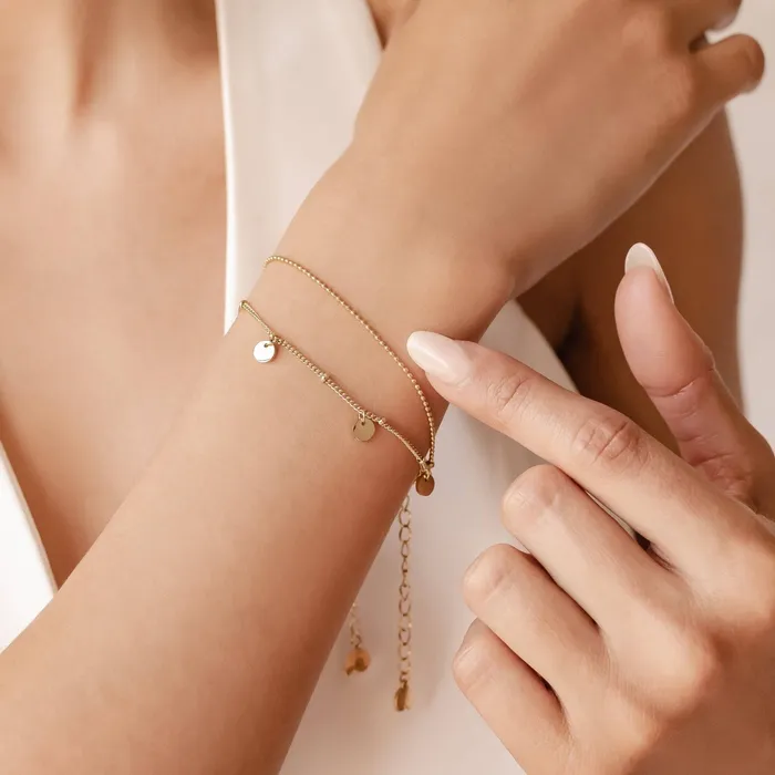 Bracelets Hey Happiness Coin and Bead Chain Bracelet Set Bracelets Hey Happiness Coin and Bead Chain Bracelet Set