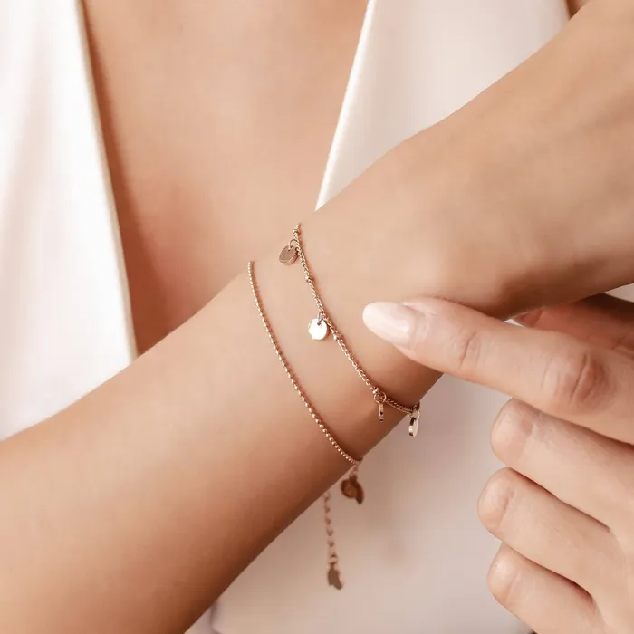 Bracelets Hey Happiness Coin and Bead Chain Bracelet Set Bracelets Hey Happiness Coin and Bead Chain Bracelet Set