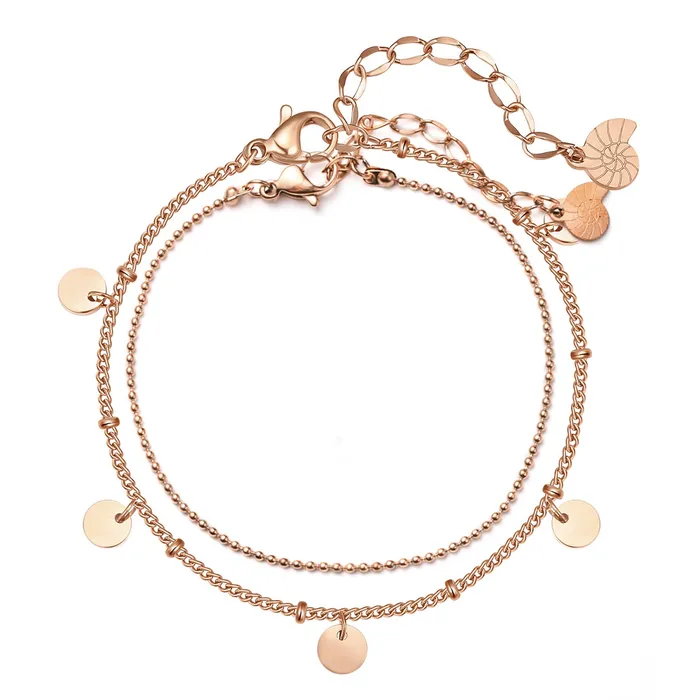 Bracelets Hey Happiness Coin and Bead Chain Bracelet Set Bracelets Hey Happiness Coin and Bead Chain Bracelet Set