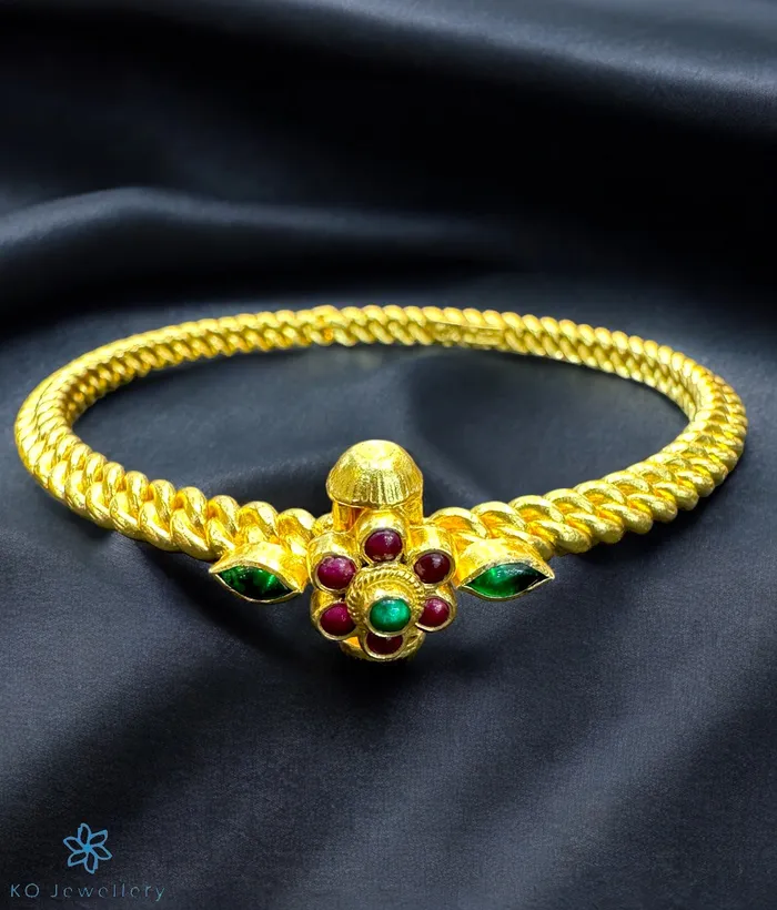 Bracelets Silversmith The Amuda Antique Silver Golusu Bracelet SingleRedGreen Size 2426