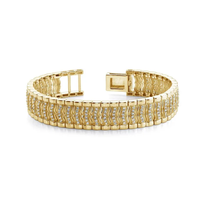 Bracelets Small Round Cut 6 Carats Natural Earth Mined Diamonds Mens Bracelet 14K Gold Yellow GB Bracelets Small Round Cut 6 Carats Natural Earth Mined Diamonds Mens Bracelet 14K Gold Yellow GB