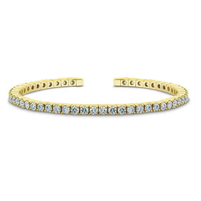 Bracelets Sparkling Round Natural Earth Mined Diamond Tennis Bracelet 650 Carats Yellow Gold 14K GB Bracelets Sparkling Round Natural Earth Mined Diamond Tennis Bracelet 650 Carats Yellow Gold 14K GB