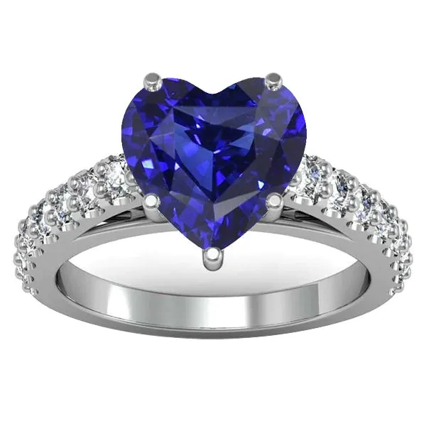 Cathedral Setting Blue Sapphire Natural Earth Mined Diamond Ring Round Accents HarryChadEntcom Rings Cathedral Setting Blue Sapphire Natural Earth Mined Diamond Ring Round Accents HarryChadEntcom Rings