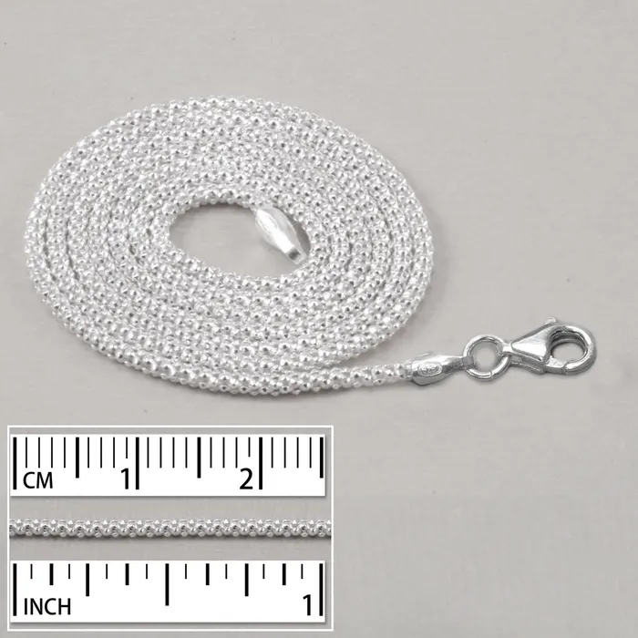 CH Rings Sterling Silver Popcorn Chain 16