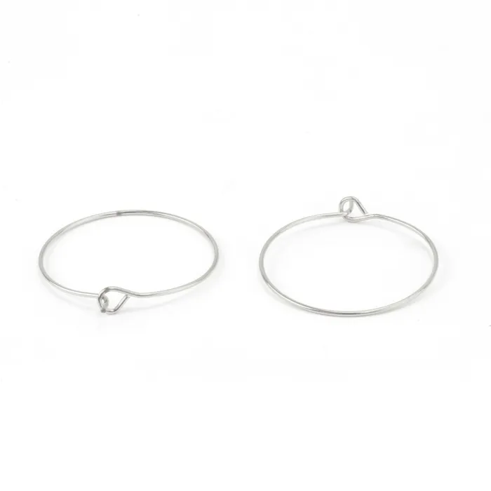 Charm Necklaces ES Wine Charm Rings Silver Color Pack of 20