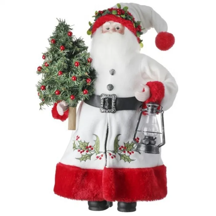 Charm Necklaces Regency International Regency International 18 Fabric Santa With Tree And Lantern Festive Charm