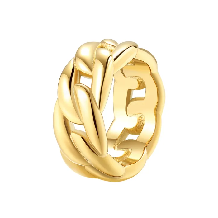 Chunky Curb Chain Ring Gold Hey Happiness Rings