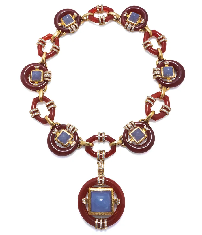 David Webb Necklaces Streamline Circular Link Necklace