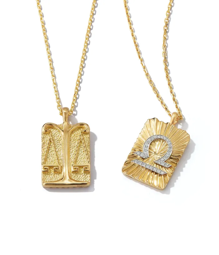 David Webb Workshop Necklaces Libra Zodiac Pendant Necklace Diamonds