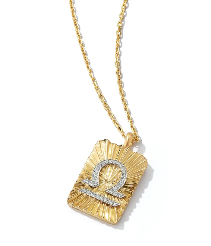 David Webb Workshop Necklaces Libra Zodiac Pendant Necklace Diamonds