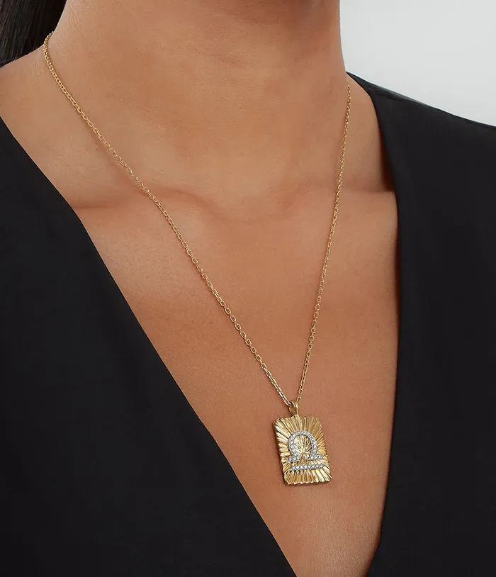 David Webb Workshop Necklaces Libra Zodiac Pendant Necklace Diamonds