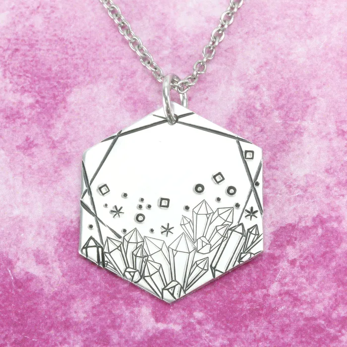 DS 38 Crystal Cluster Metal Design Stamp 8mm Beaducation Original Charm Necklaces