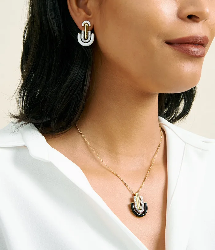 Earrings David Webb LLC Unity Earrings Black Enamel
