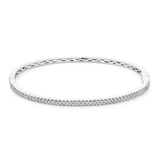 Earrings GB 250 Ct Round Natural Earth Mined Diamonds Ladies Bangle 14K White Gold Earrings GB 250 Ct Round Natural Earth Mined Diamonds Ladies Bangle 14K White Gold