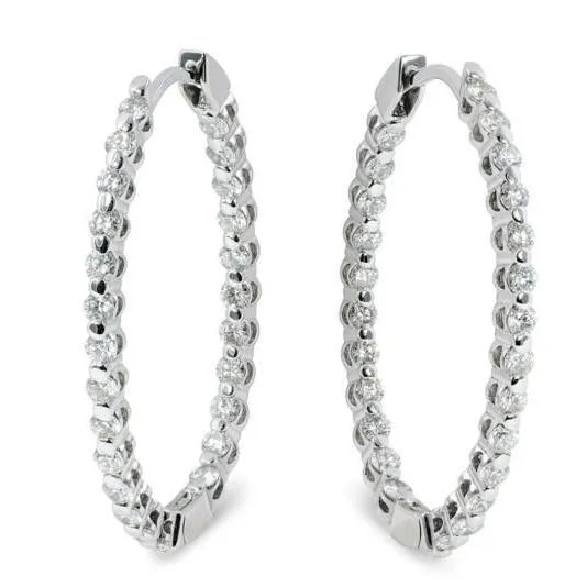 Earrings GB 520 Carats Sparkling Natural Earth Mined Diamonds Ladies Hoop Earrings Gold White 14K Earrings GB 520 Carats Sparkling Natural Earth Mined Diamonds Ladies Hoop Earrings Gold White 14K
