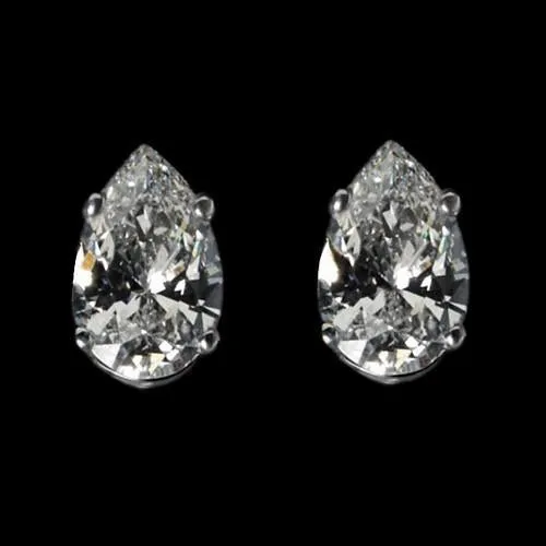 Earrings GB 6 Carats Pear Cut Natural Earth Mined Diamonds White Gold Stud Earrings New Earrings GB 6 Carats Pear Cut Natural Earth Mined Diamonds White Gold Stud Earrings New