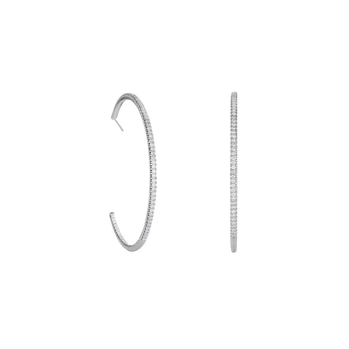 Earrings GB Ladies Hoop Earrings 340 Carats Round Cut Natural Earth Mined Diamonds White Gold 14K Earrings GB Ladies Hoop Earrings 340 Carats Round Cut Natural Earth Mined Diamonds White Gold 14K