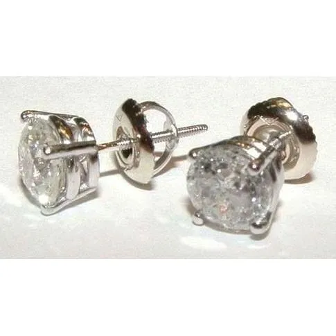 Earrings GB Round Natural Earth Mined Diamond Stud Earrings 220 Ct Solid 18K White Gold Earrings GB Round Natural Earth Mined Diamond Stud Earrings 220 Ct Solid 18K White Gold